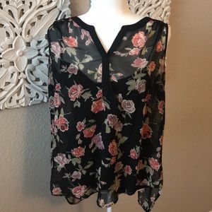 Black and floral top